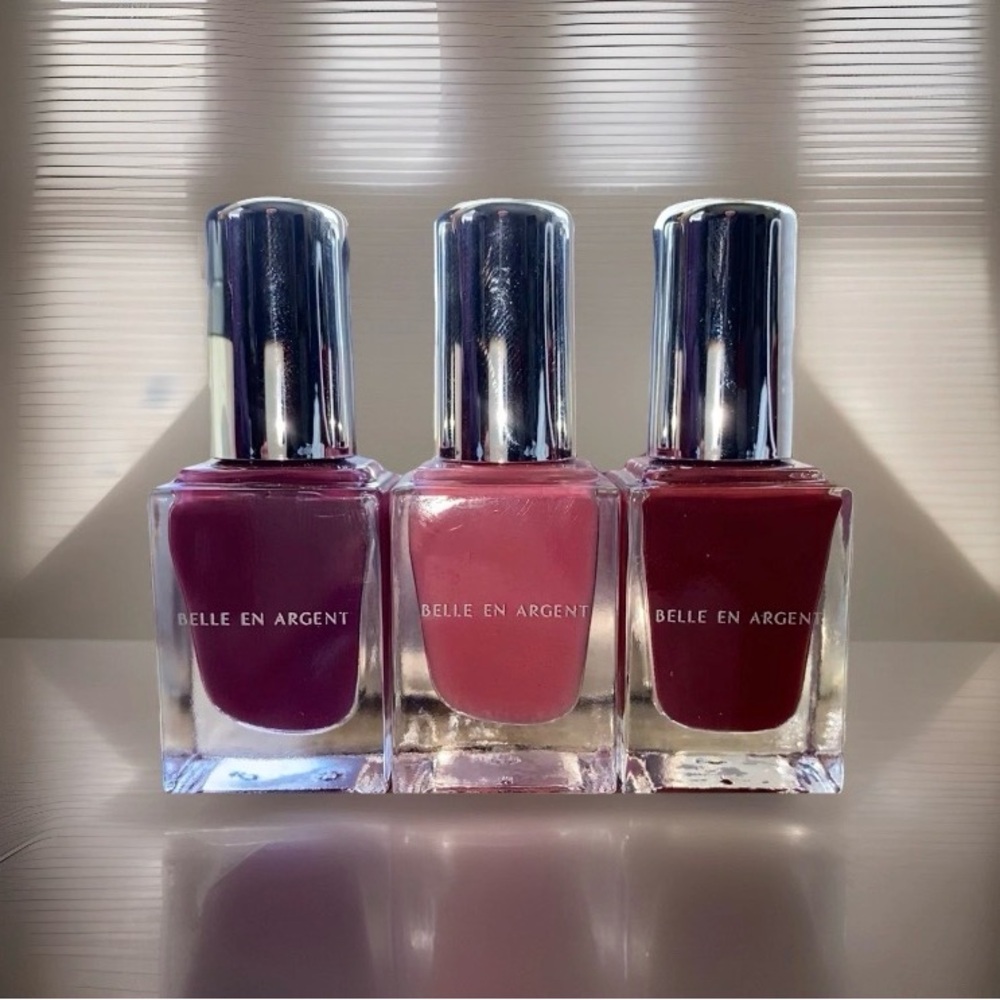 NEW 3 Pc BELLE EN ARGENT Vegan 8 Free Nail Polish Bundle | Full Size | 0.33 oz